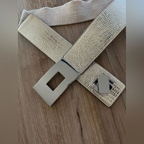 bebe Gold Faux Leather Belt M/L - Picture 1 of 6